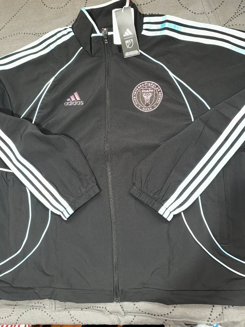 ADIDAS INTER MIAMI CLUB SOCCER BLACK BLUE PINK GRAY JACKET SIZE XL L M MEN $120